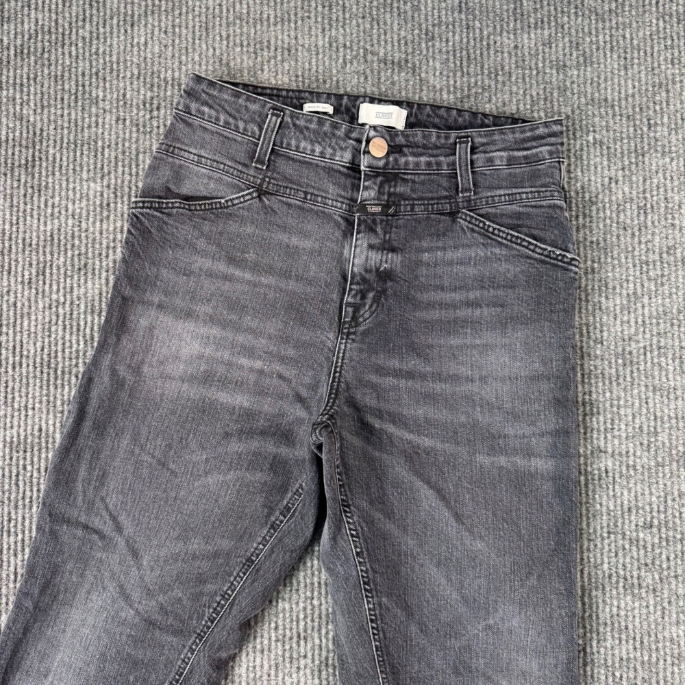 CLOSED Womens 27 Slim Jeans Black Wash Denim Made in Italy Minimalist Streetwear